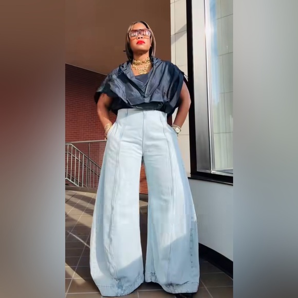 Zara Collection High Waisted Balloon Denim Jeans - Picture 15 of 16